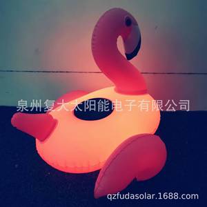 <b>Inflatable</b> Flamingo Pool Float Led Light Solar Powered Outdoor Decoration PVC Material - Product Image 4