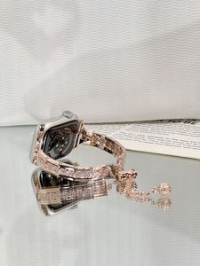 Correa de reloj con cadena de flores y diamantes de imitación, correa de lujo con cristales para mujer, accesorio de joyería para reloj inteligente - Product Image 3