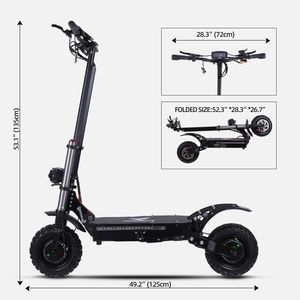 Scooter Plegable de 60V 38AH para Adultos, Alcance de 80-100KM, Llantas Sólidas de 11 Pulgadas, Portátil, 2 Ruedas, Diseño Plegable Electrónico de 3000W, Fácil de Transportar - Product Image 5