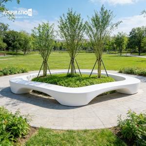 Banc de rue commercial en fibre de verre de haute qualité, personnalisé en FRP, pour des intégrations de conception biophilique pour plusieurs <span class=keywords><strong>personnes</strong></span> - Product Image 1