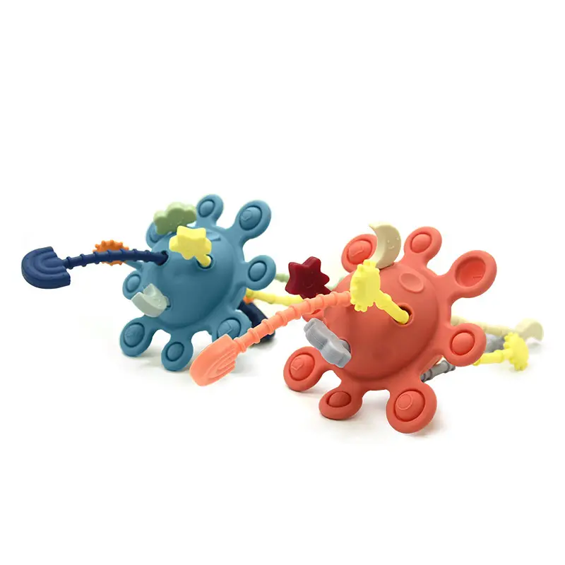2023 새로운 아기 유아 재미 감각 개발 장난감 손가락 훈련 조기 교육 실리콘 풀 문자열 대화 형 장난감