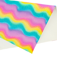 30*136cm Fine Shiny Glitter Gradient Printed Faux Leather Sheets Roll for Hair Bows Garments Handbags Keys Sofas