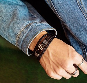 Bracelet en cuir en acier inoxydable pour <span class=keywords><strong>homme</strong></span> - Product Image 2