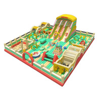 Parc d'attractions gonflable commercial sur le thème de la jungle avec parcours d'obstacles pour animaux, idéal pour la location de jeux d'extérieur