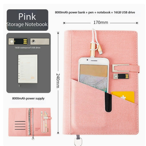 Set de Libreta Creativa Multifuncional para Conferencias de Negocios, con Banco de Energía Portátil, Personalizable con Impresión UV de Marca - Product Image 4