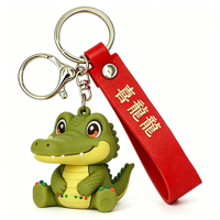 Promotion de gros usine : Porte-clés en PVC, forme 3D de dessin animé, imprimé UV, étanche, léger, tendance, personnalisé avec lettres de designer