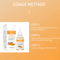 Sérum pour le visage au curcuma, hydratant, éclaircissant, anti-taches, avec logo personnalisé OEM