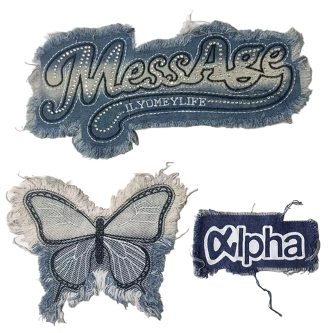 Custom Embroidered Sew on Jeans Patches with Frayed Edge Premium Product Category