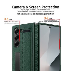 เหมาะสำหรับโทรศัพท์พับได้ของซัมซุง: รุ่น Fold 6 มาพร้อมขาตั้งแบบถอดได้, สายคล้องข้อมือ และเคสโทรศัพท์ในตัว - Product Image 4