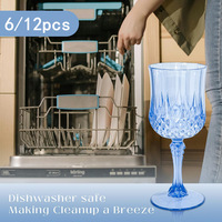 Verres à vin à pied jetables sans BPA, incassables, aspect cristal, en plastique PS, gobelet de 7 oz, fournitures pour mariages et fêtes prénuptiales, lot de 4