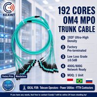 Câble Trunk KEXINT 192 Cœurs OM4 MPO vers MPO Type B Mâle APC LSZH 7M Cordon de Brassage Fibre Optique Haute Densité pour Réseaux 100G 400G