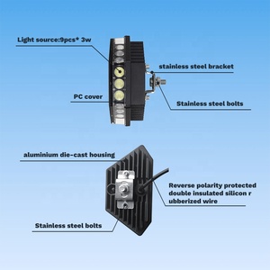 Faro Auxiliar Superbrillante de 12v 24v con Haz de Luz Amplio, Lámpara de Trabajo LED de 27w para Maquinaria de Construcción y Vehículos - Product Image 5