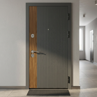 Porte d'entrée extérieure moderne en acier inoxydable à double paroi, anti-effraction, résistante au feu 1,5 heure, pour usage commercial, hôpital, villa, chambre