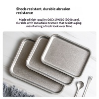 Assiette de service carrée style industriel nordique, plateau rétro gris flocon de neige en acier inoxydable, pour fêtes, café, gâteaux et desserts