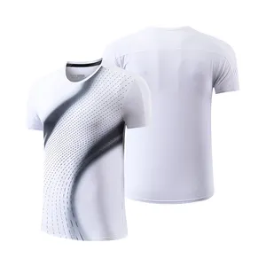 Gym Shirt Mens Short Sleeve Dry Fit Polyester Spandex T-shirt Printing Workout Shirts For Men Slim Fit