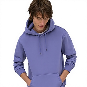 <b>Mens</b> Casual Pullover Hoodie Solid <b>Purple</b> Long Sleeve Hooded <b>Sweatshirt</b> With Front Pocket - Product Image 3
