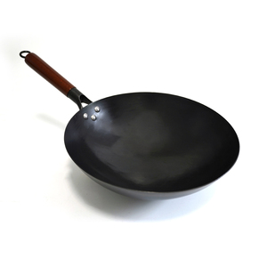 Yüksek Saflıkta Demir Yuvarlak Tabanlı Wok Kaplamasız Çevre Dostu Çizilmez Gıda Sınıfı Günlük Kullanım Tenceresi - Product Image 1