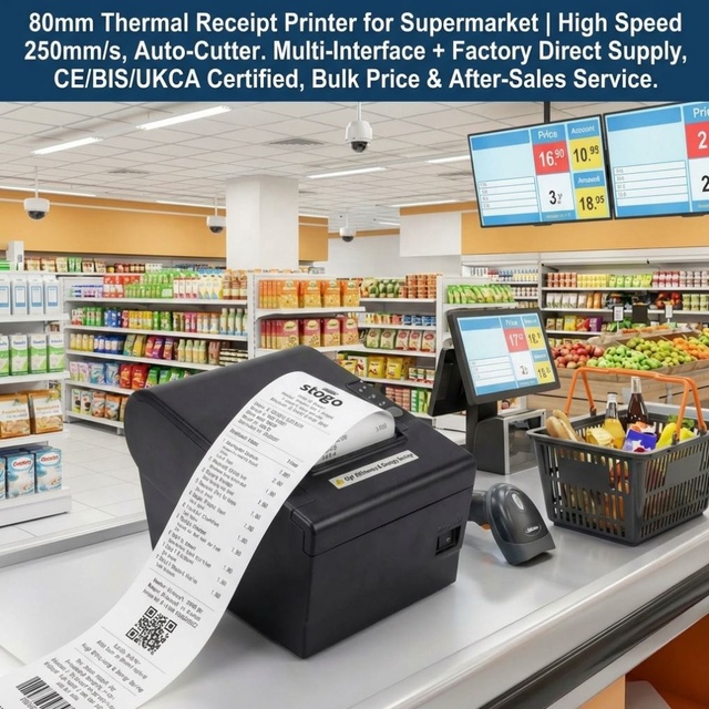 80mm Thermal Receipt Printer High Speed Auto Cutter Design USB LAN Blue tooth WiFi Multi Interface For Durable Office Printer