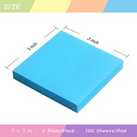 Blocs-notes autocollants fluorescentes U+ de 3x3 pouces, déchirables, réutilisables, personnalisables, multi-usages pour étudiants, fabriqués en Chine