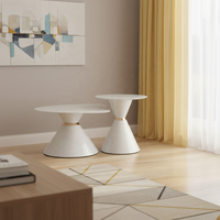 Table basse au design nordique élégant, structure en métal, plateau en verre blanc, mobilier moderne multifonctionnel et écologique pour salon