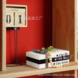 Wooden craft ornaments, cross-border creative set, <b>folding</b> <b>box</b>, fake book decoration, solid wood cafe desktop ornaments - Product Image 2