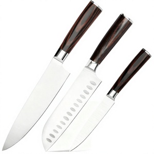 Ensemble de couteaux en acier Damas, longueur de lame de 5 à 10 pouces, ambidextres, durables, couteaux de chef de cuisine, manche en bois, ensemble de sept pièces, logo personnalisé - Product Image 4