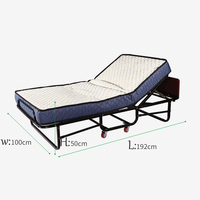 Lit d'appoint pliant simple ou double pour hôtel, en métal, 200x90 cm, lit simple pliable