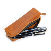Pochette Organisateur de Documents en Cuir PU avec Fermeture Éclair, Personnalisable avec Logo, pour Hommes d'Affaires, Étudiants, Idéale comme Étui à Stylos et Crayons, Parfait pour un Cadeau