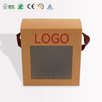 Großhandel Umweltfreundliche Selbstaufrichtende Faltbare Geschenkbox Maßgefertigte Kleine Verpackung PVC-Fenster Bandgriff Kraft-Karton Luxus
