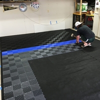 Dalles de sol de garage modernes antidérapantes en PP emboîtables 40x40x1,8 cm, tapis de sol intérieurs amovibles en plastique pour garage et lavage de voitures