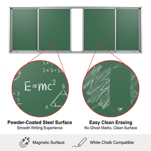 <span class=keywords><strong>Tableau</strong></span> noir coulissant grand format vert pour salle de classe, cadre en aluminium, <span class=keywords><strong>tableau</strong></span> d'écriture pour l'enseignement - Product Image 3