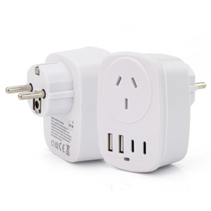 Adaptateur de voyage AU EU 4USB (2 USB-C) Australie Prise européenne Prise Europe pour Allemagne Espagne France <span class=keywords><strong>Pays</strong></span>-<span class=keywords><strong>Bas</strong></span>-Type E/F 10A - Product Image 1