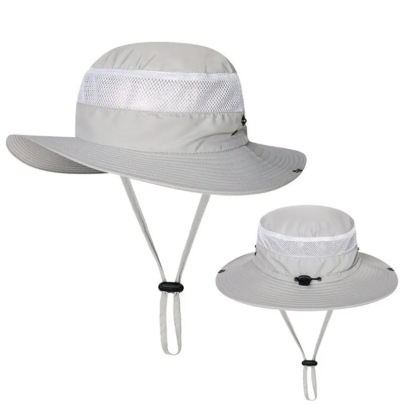 Malla de nailon transpirable de secado rápido, protección solar UV, pesca, pescador, senderismo, gorra con cadena ajustable, venta al por mayor