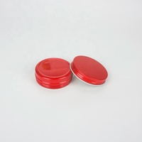 Boîtes en aluminium rondes rouges de 60 ml pour pomades – Emballage de stock pour revendeurs – Contenant en fer blanc de 2 oz