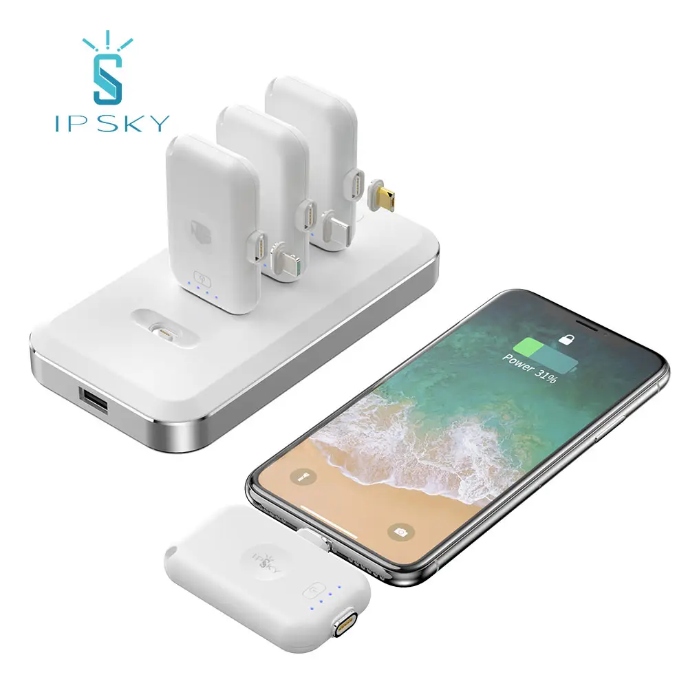 IPSKY-productos de carga de teléfono, electrónica de consumo, 12800mah, carga rápida, bancos de energía con entrada dual