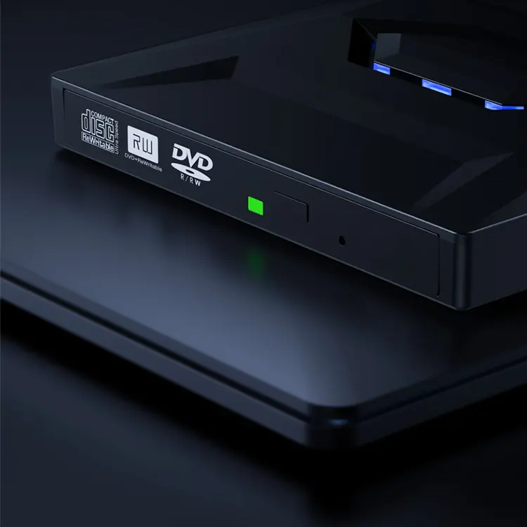 Unidade externa de CD-DVD, USB 2.0 portátil fino, gravação de DVD-RW para laptop, notebook, PC, desktop, etc.