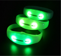 Gelang LED RGB Glow Kustom Grosir Pabrik dengan Bahan ABS+Silikon dan Remote Control untuk Konser/Acara