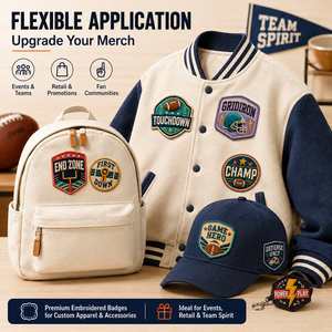 Ensemble de badges en feutre non tissé brodés en 3D sur le thème du football américain, pour vestes, sacs, événements, vente en gros - Product Image 5
