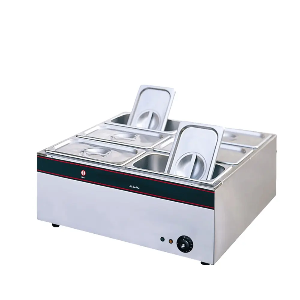 Hot Sale Food electric bain marie and Stainless Steel Deep 6 Pans Food Warmer gas food warmers