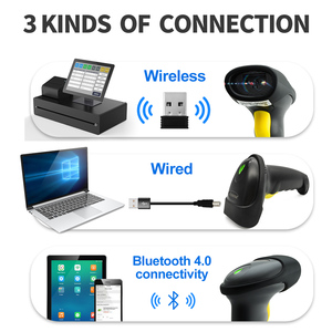 Lecteur de codes-barres 1D QR sans fil Xincode Factory, pistolet de lecture de codes QR, scanner de codes-barres 2D pour système de point de vente - Product Image 4