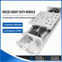 Table de guidage linéaire robuste de 192 mm de large, module de rail à vis à billes de 25 mm, table de travail électrique à charge élevée en aluminium 606 KR192