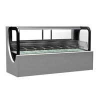 Supermarché Verre Creux Verre Ventilateur De Refroidissement Doux Service Géant Crème Glacée Cône Affichage Crème Glacée Affichage Congélateur