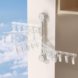 Séchoir à linge mural avec ventouses, design aérodynamique, forme rectangulaire, pour balcon et salle de bain - Product Image 3