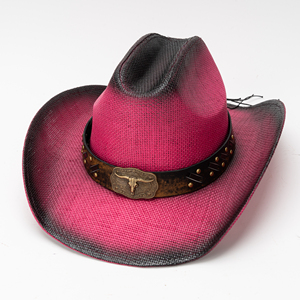 Thiết Kế Mới Chất Lượng Cao Cứng Brim Rơm Cowgirl <span class=keywords><strong>Hat</strong></span> Unisex Cổ Điển Màu Đen Đỏ Tây Cowboy Jazz <span class=keywords><strong>Hat</strong></span> Du Lịch Ngoài Trời Giản Dị - Product Image 1