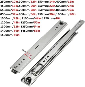 SNEIDA Drawer Guide Heavy Weight 800mm Heavy Duty Runners 120kg Capacity Sliding Telescopic Channel For Camper