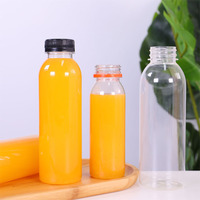 Bouteille en plastique ronde vide personnalisable avec logo, 100 ml, 250 ml, 500 ml, 12 oz, 16 oz, pour jus de fruits, café, lait, boissons froides