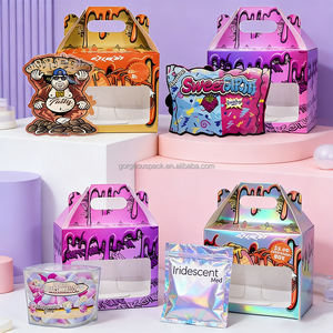 Nouveau design – Sachets Mylar noirs et verts vides de 3,5 g, 7 g, 28 g avec fenêtre transparente, forme spéciale découpée au laser (8ème format), et boîtes en papier - Product Image 3