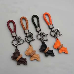 LLavero de cuero PU al por mayor de fábrica, llavero de Francés <span class=keywords><strong>Bulldog</strong></span>, bonito llavero de coche de dibujos animados para tienda de coches - Product Image 3