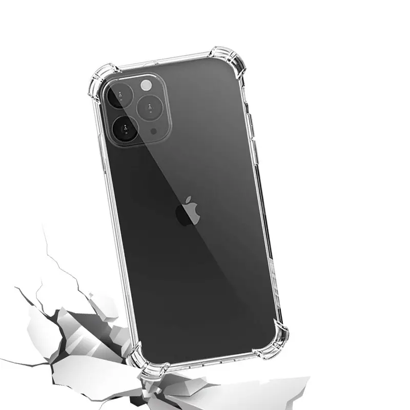 Wholesale 1.5mm 4 Corner Shockproof Transparent Clear Soft Flexible TPU Bumper Phone Case For Iphone 12 13 14 Pro Max Custom
