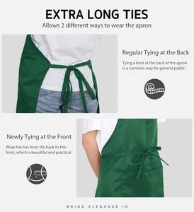 Vente en gros de tabliers de cuisine de chef de cuisine en coton polyester imperméable avec logo personnalisé pour <span class=keywords><strong>homme</strong></span> et femme - Product Image 3